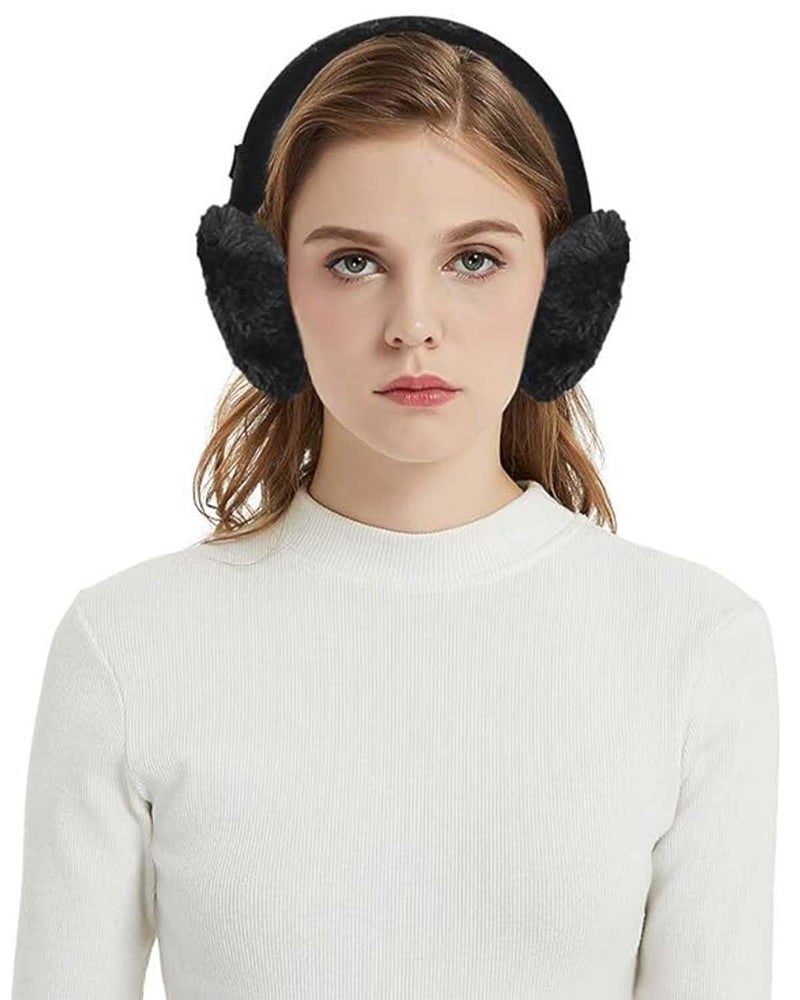 Aurya Ear Muffs - Classic Unisex Ear Warmer Winter Outdoor Earmuffs for Women (Black, Standard) - Image 4
